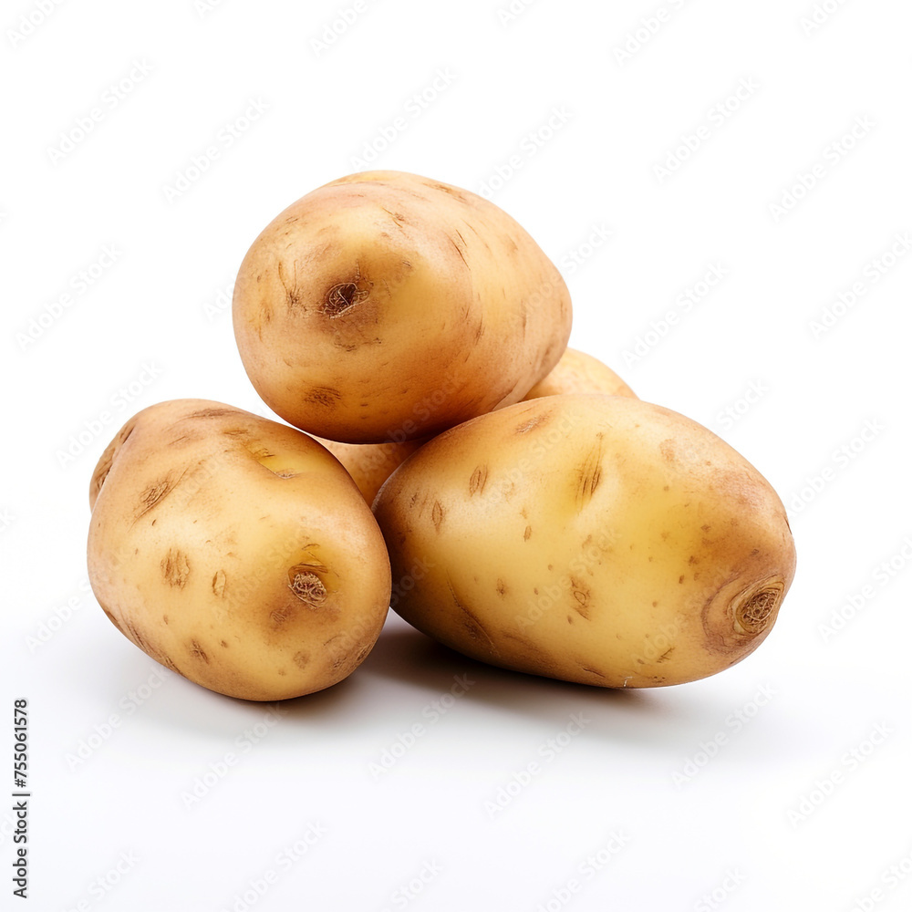 potatoe on a white background сreated with Generative Ai potatoe on a white background сreated with Generative Ai