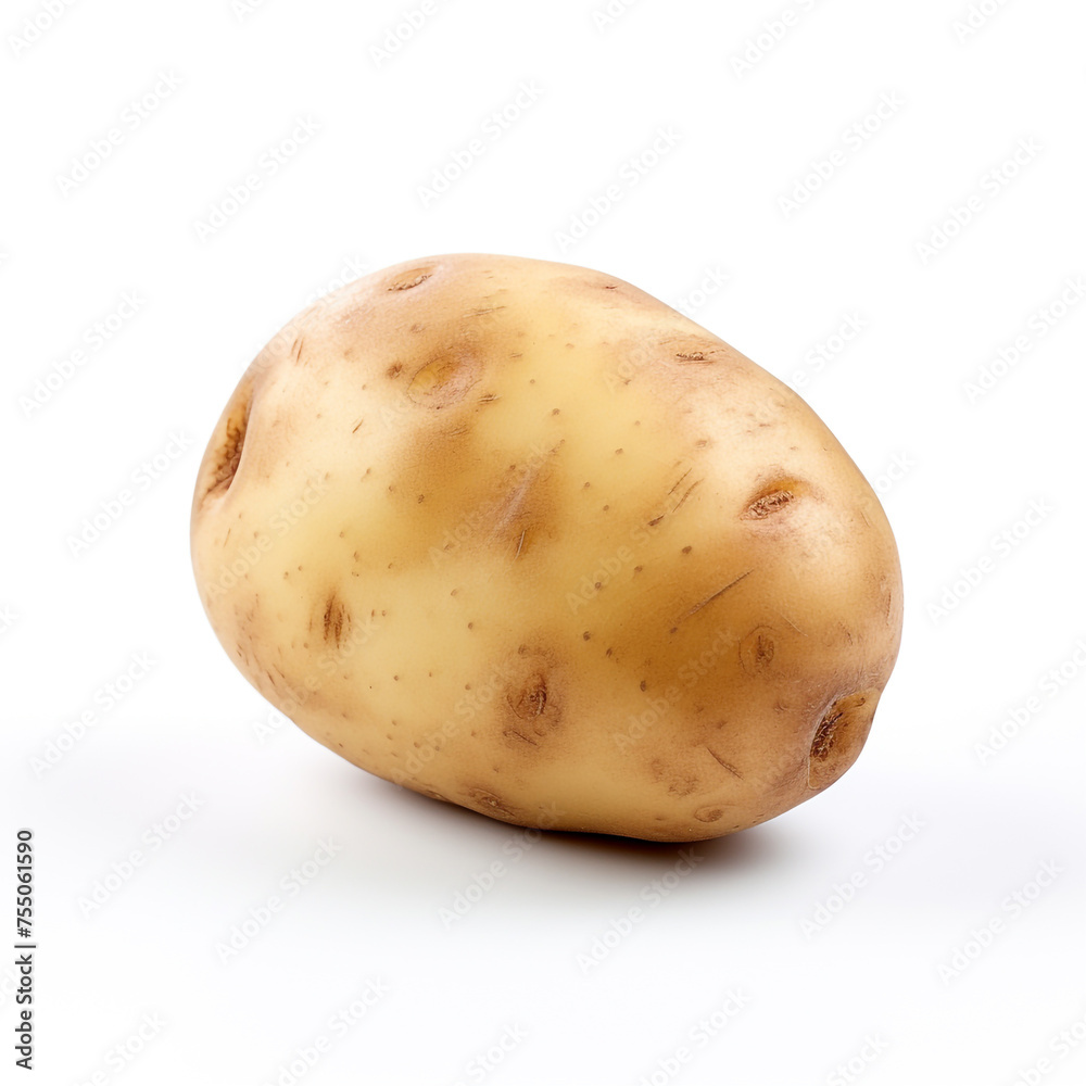 potatoe on a white background сreated with Generative Ai potatoe on a white background сreated with Generative Ai