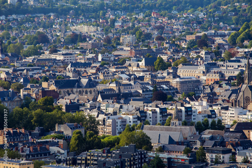 Aerial View of city Rouen, France