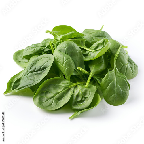 spinach on a white background   reated with Generative Ai