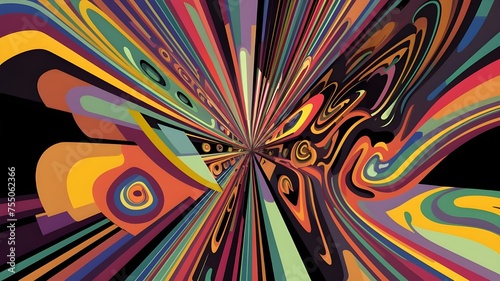 Vibrantly colored wallpaper and abstract art