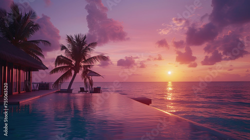 Beautiful sunset on a tropical island © Taisiia