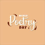 World Poetry Day Retro Style Vector Design