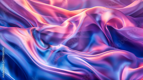 Smooth Blue and Purple Texture, Futuristic Design, Flowing Silk Fabric Effect, Abstract Artistic Background