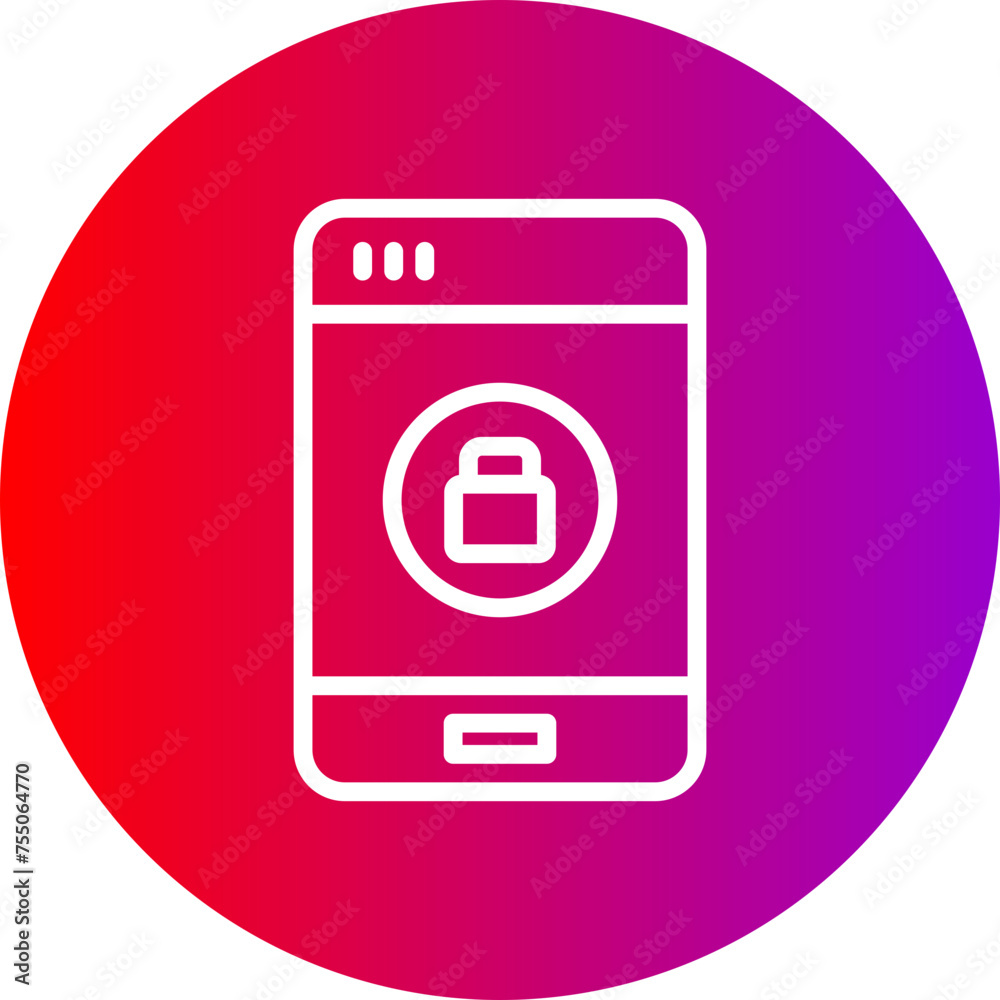 Smartphone Line Gradient Circle Icon Smartphone Line Gradient Circle Icon