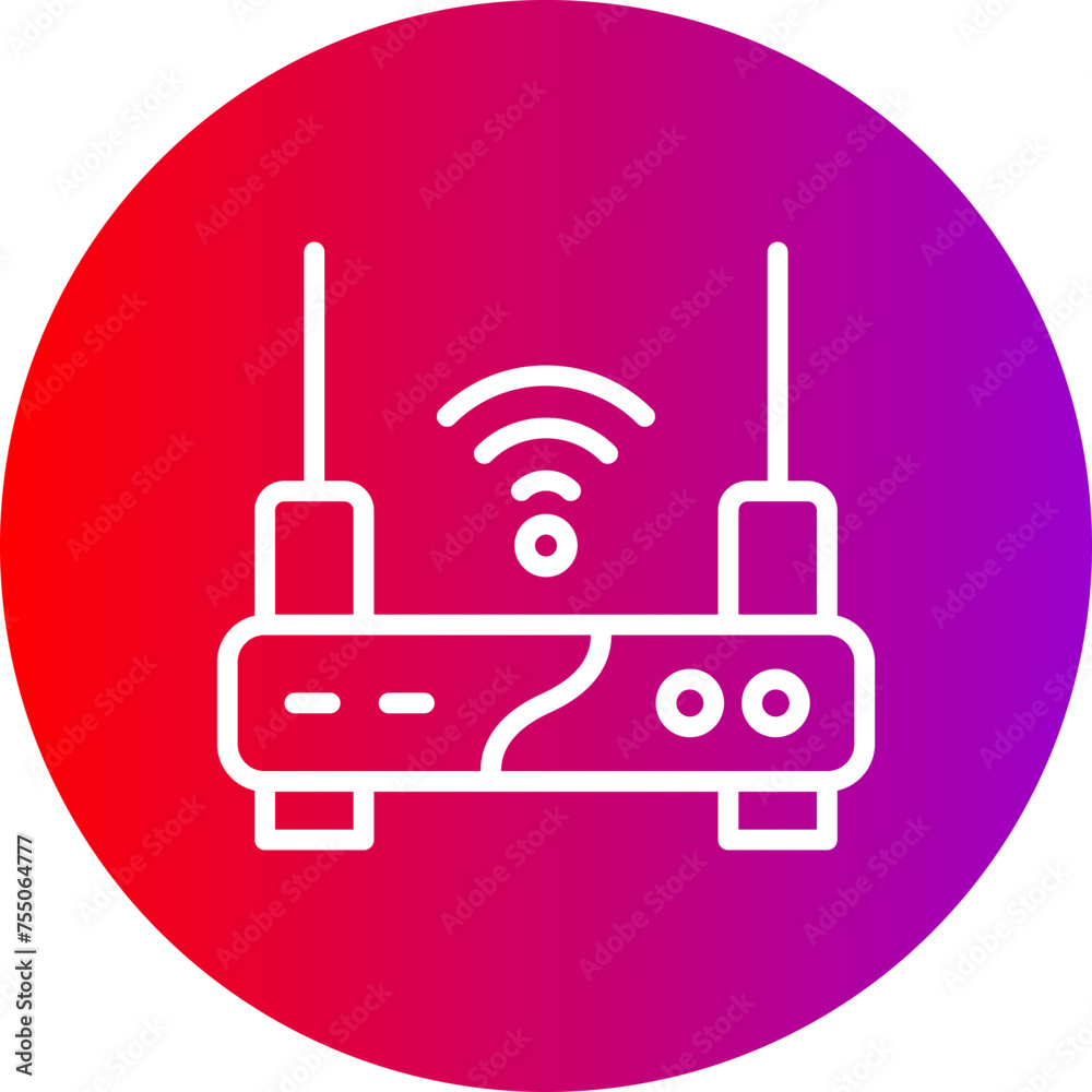 Router Line Gradient Circle Icon Router Line Gradient Circle Icon