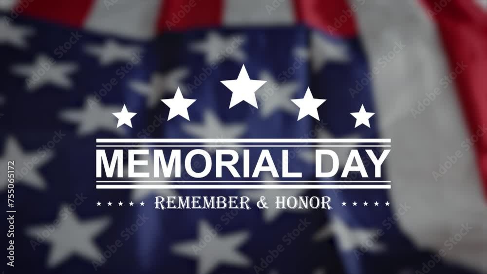 Happy memorial day Animation. Memorial day with American flag waving ...
