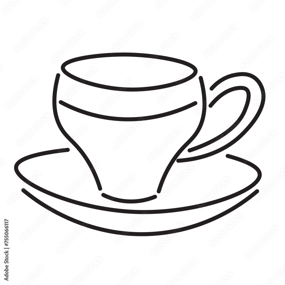 cup in doodle style in vector. template for greeting card design sticker poster cup in doodle style in vector. template for greeting card design sticker poster