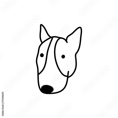 Fototapeta Naklejka Na Ścianę i Meble -  Hand drawn cute dog face