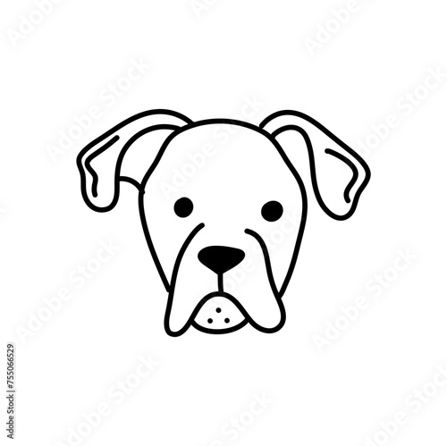 Hand drawn cute dog face