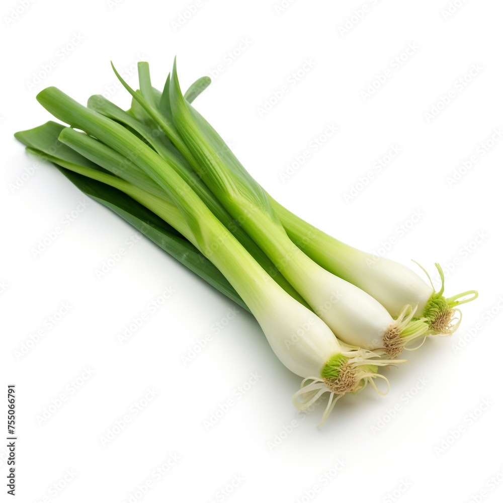 Obraz premium leek on a white background сreated with Generative Ai
