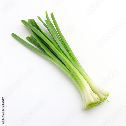 leek on a white background сreated with Generative Ai