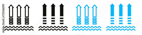 Evaporation icon mark in filled style