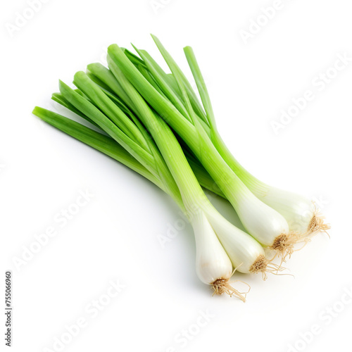 leek on a white background   reated with Generative Ai