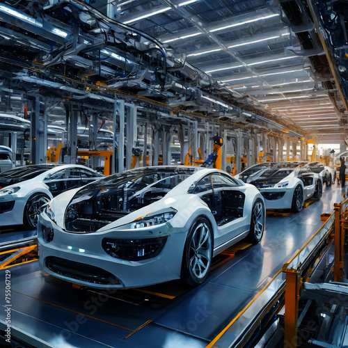 futuristic car factory