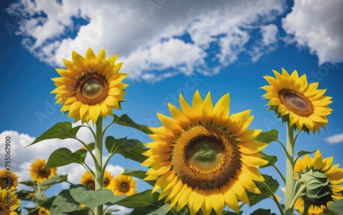 Sunflower on a summer day close up 