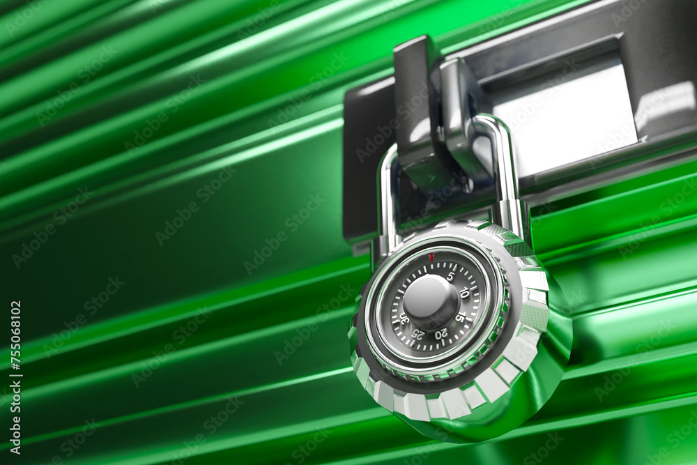 Code lock. Storage container is securely closed. Lock to protect ...