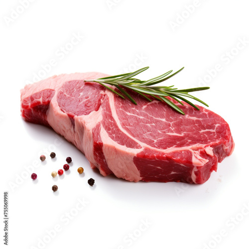 piece of meat on a white background сreated with Generative Ai