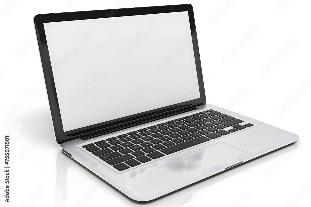 Realistic Laptop with Blank Screen Isolated on White Background Realistic Laptop with Blank Screen Isolated on White Background