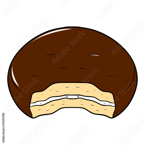 Choco pie illustration hand drawn isolated vector	
