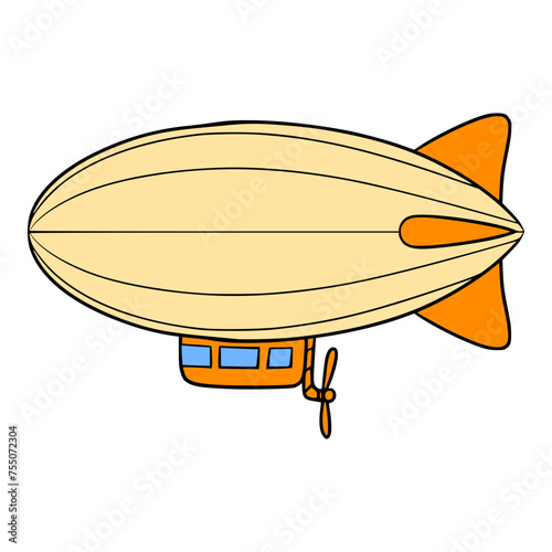 zeppelin illustration hand drawn isolated vector	