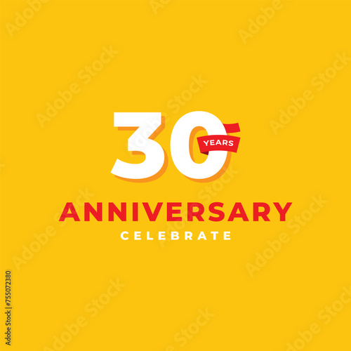 Anniversary Number Design For Greeting Celebrate