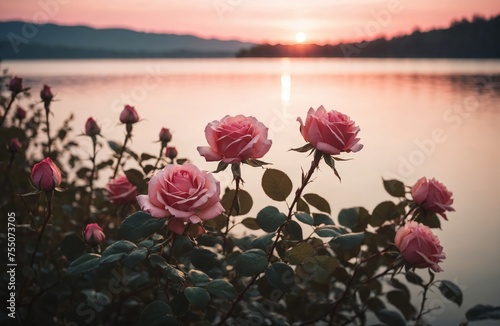 Roses at sunset