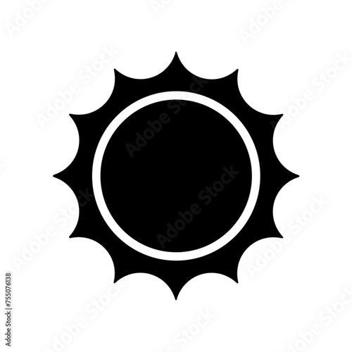 Simple sun illustration with transparent background. Line art, clipart, icon, object, shape, symbol, etc. PNG with transparent background. Design elements for websites and other graphics.