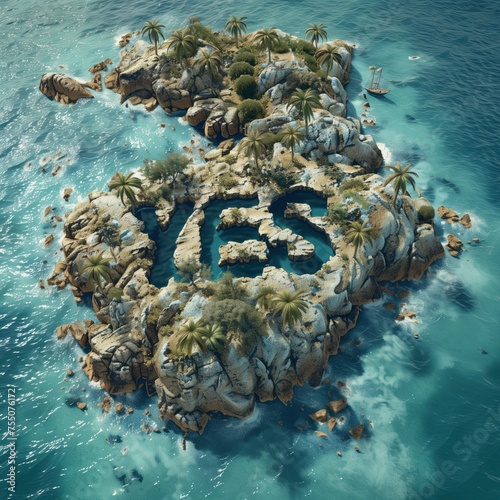 Travel agency says yes  An island in the shape of the word yes. The inscription yes. Say yes to islands   Don t tell anyone you re talking to the islands. Travelling and adventure. Advertising.
