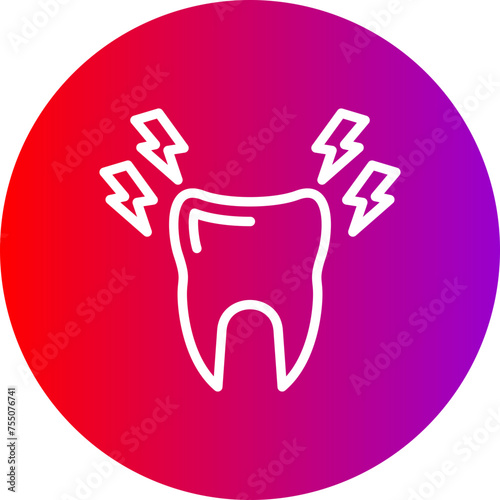 Toothache Line Gradient Circle Icon