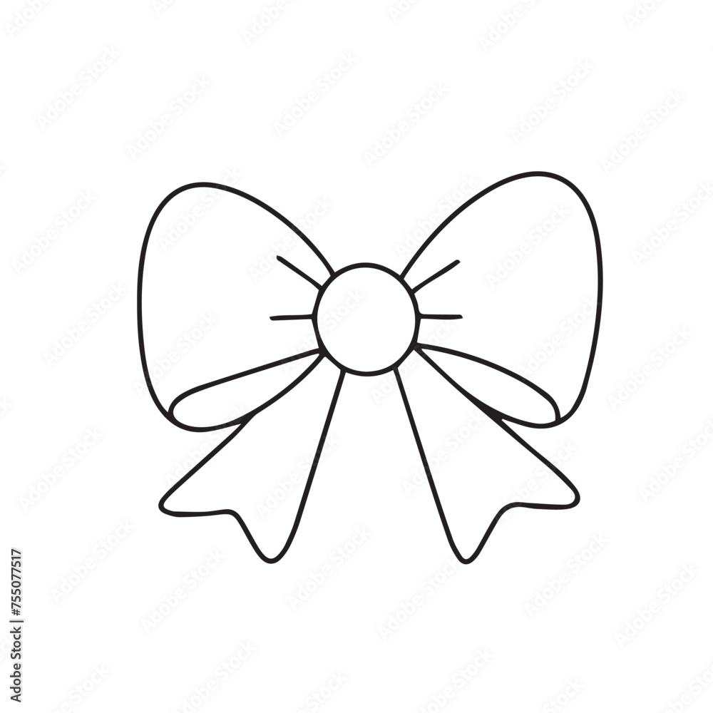 Hand drawn doodle bow icon. Outline family clipart. Hand drawn vector art. Hand drawn doodle bow icon. Outline family clipart. Hand drawn vector art.