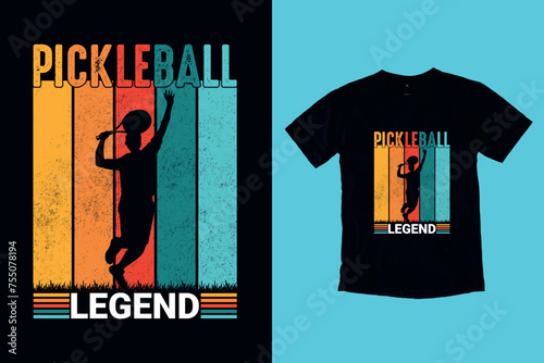 Pickleball Legend Funny Vintage Retro  T-Shirt Design