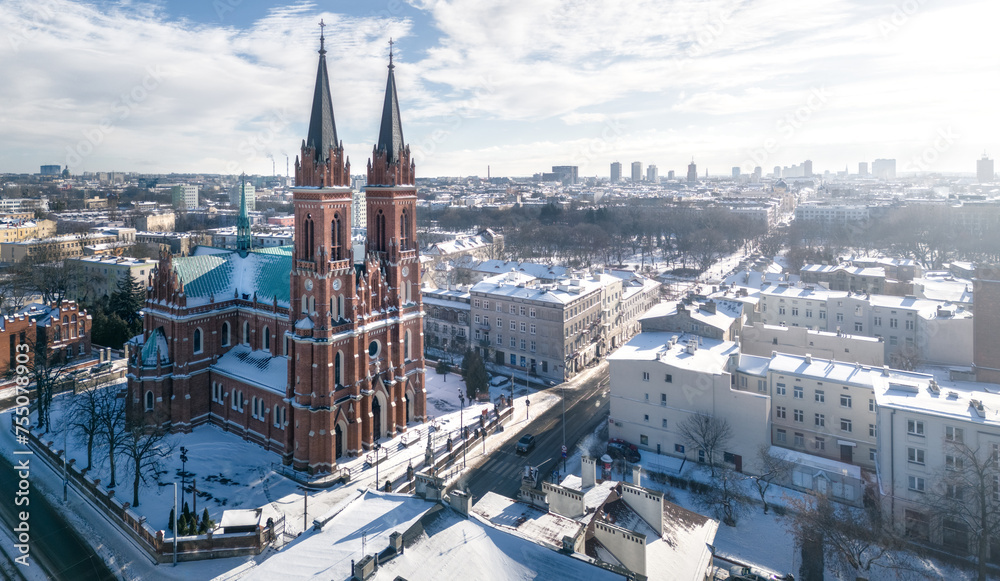 panorama winter Łódź  - obrazy, fototapety, plakaty 