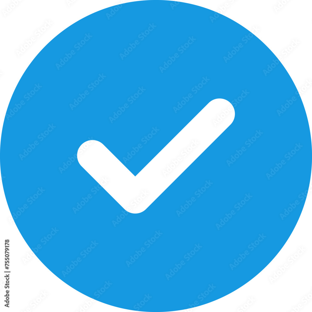 Blue check mark tick verification icon symbol vector. Blue check mark tick verification icon symbol vector.