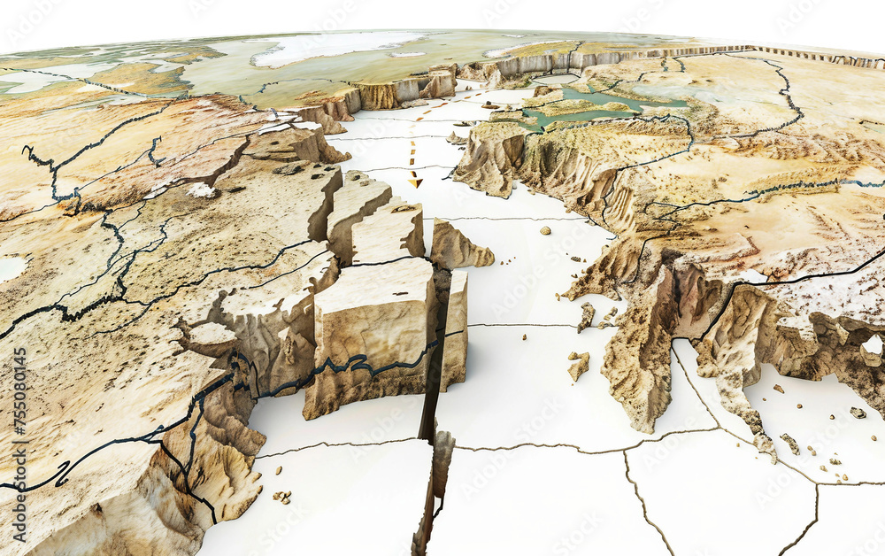 Exploring Earths Fault Lines and Seismic Hotspots Isolated on ...