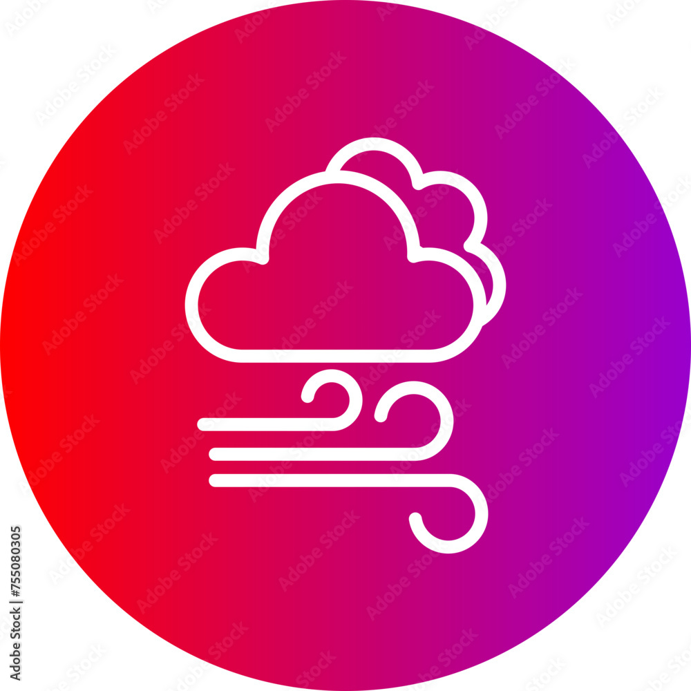 Wind Line Gradient Circle Icon Wind Line Gradient Circle Icon