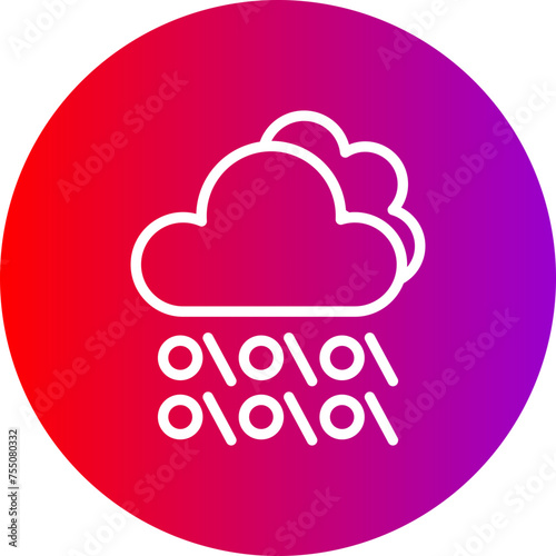 Hail Line Gradient Circle Icon