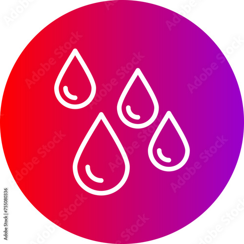 Drops Line Gradient Circle Icon