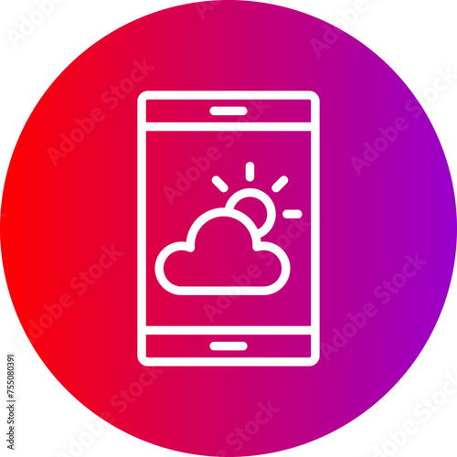 Weather Line Gradient Circle Icon