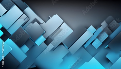 Abstract gaming black and sky blue gradient background wallpaper, figures, business, vibrant colors