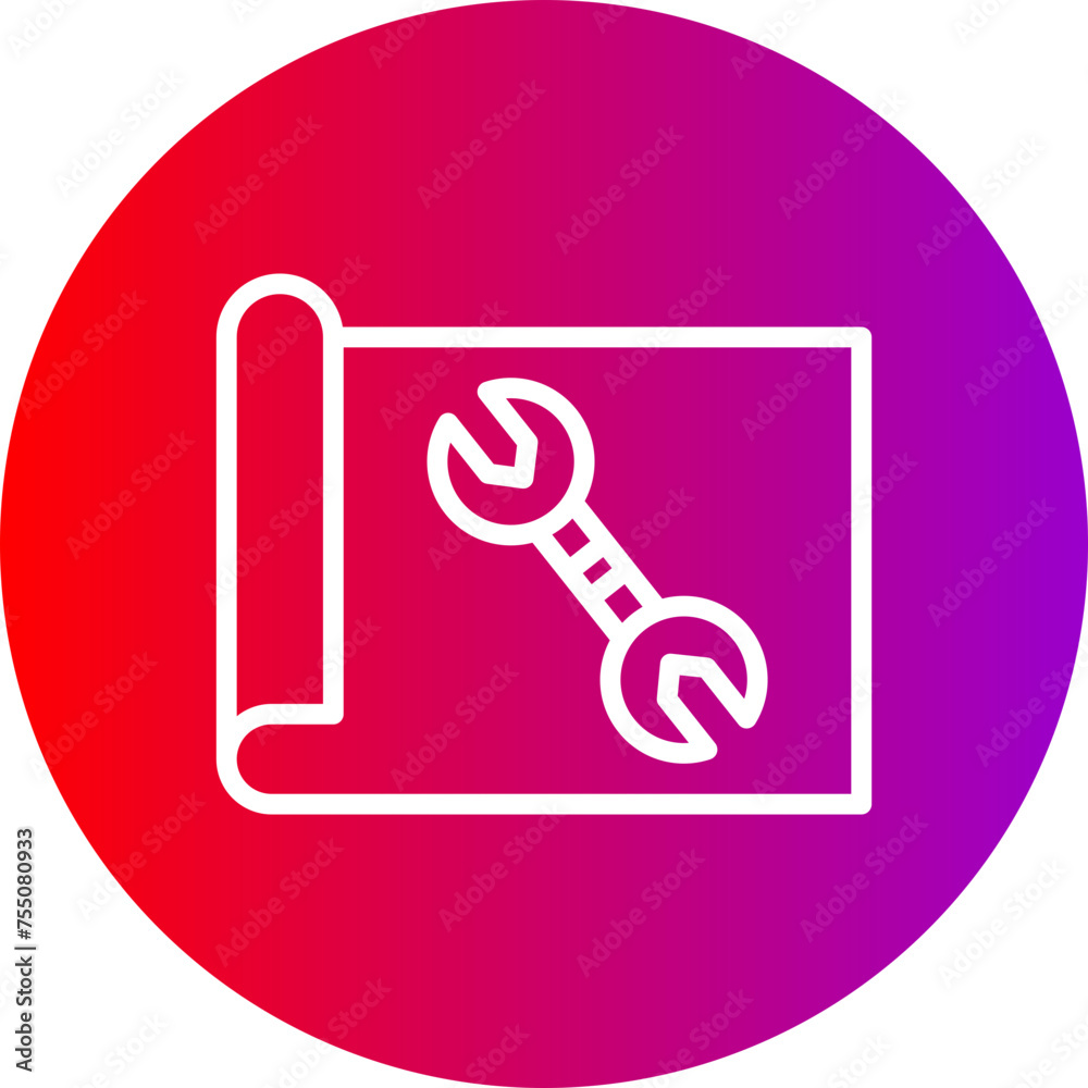 Planning Line Gradient Circle Icon Planning Line Gradient Circle Icon