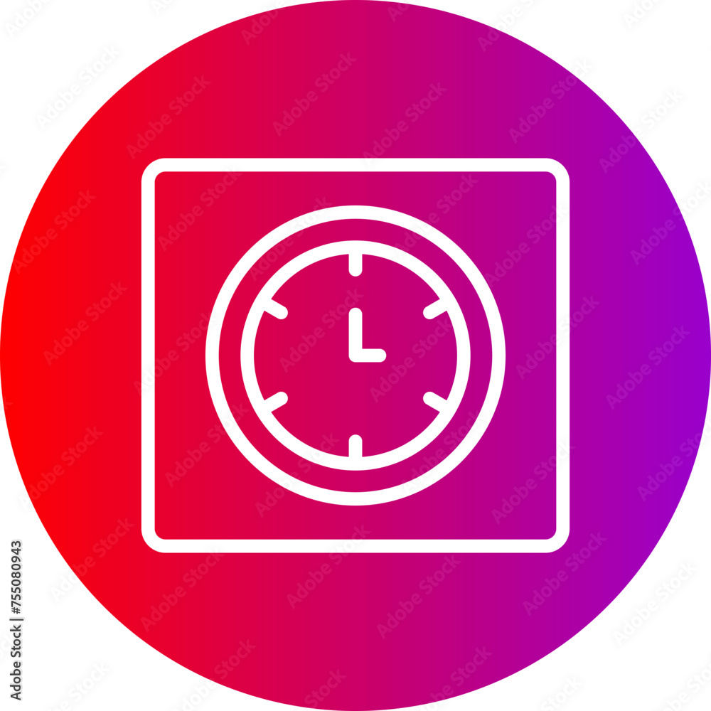 Clock Line Gradient Circle Icon Clock Line Gradient Circle Icon
