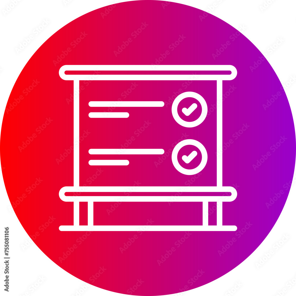 Whiteboard Line Gradient Circle Icon Whiteboard Line Gradient Circle Icon
