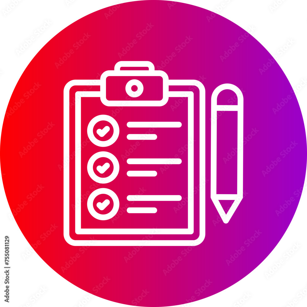 Shopping List Line Gradient Circle Icon Shopping List Line Gradient Circle Icon