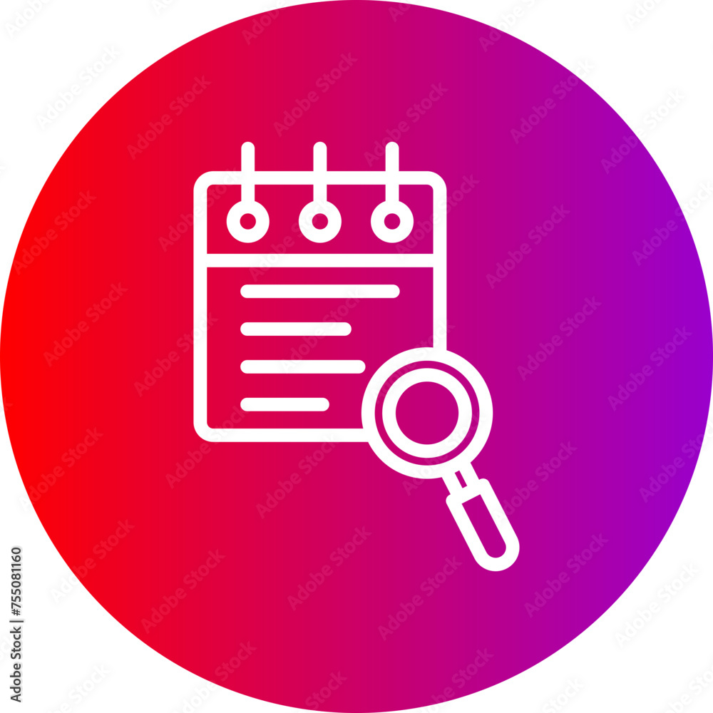 Magnifying Glass Line Gradient Circle Icon Magnifying Glass Line Gradient Circle Icon