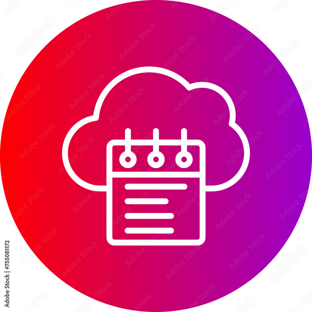 Cloud Line Gradient Circle Icon Cloud Line Gradient Circle Icon