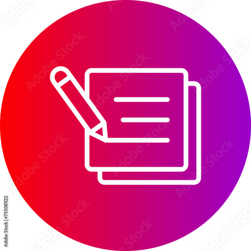 Planning Line Gradient Circle Icon