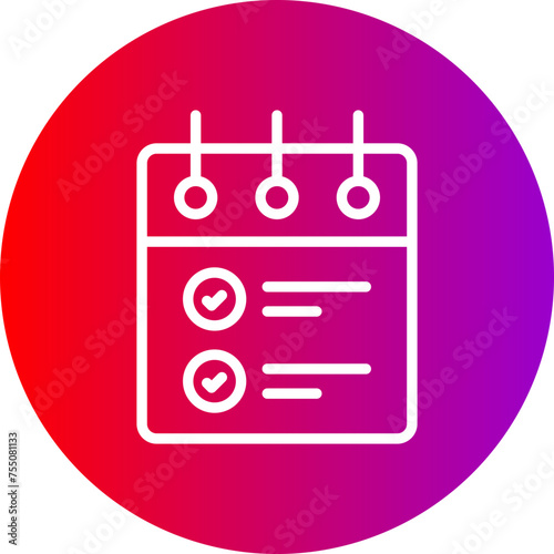 List Line Gradient Circle Icon