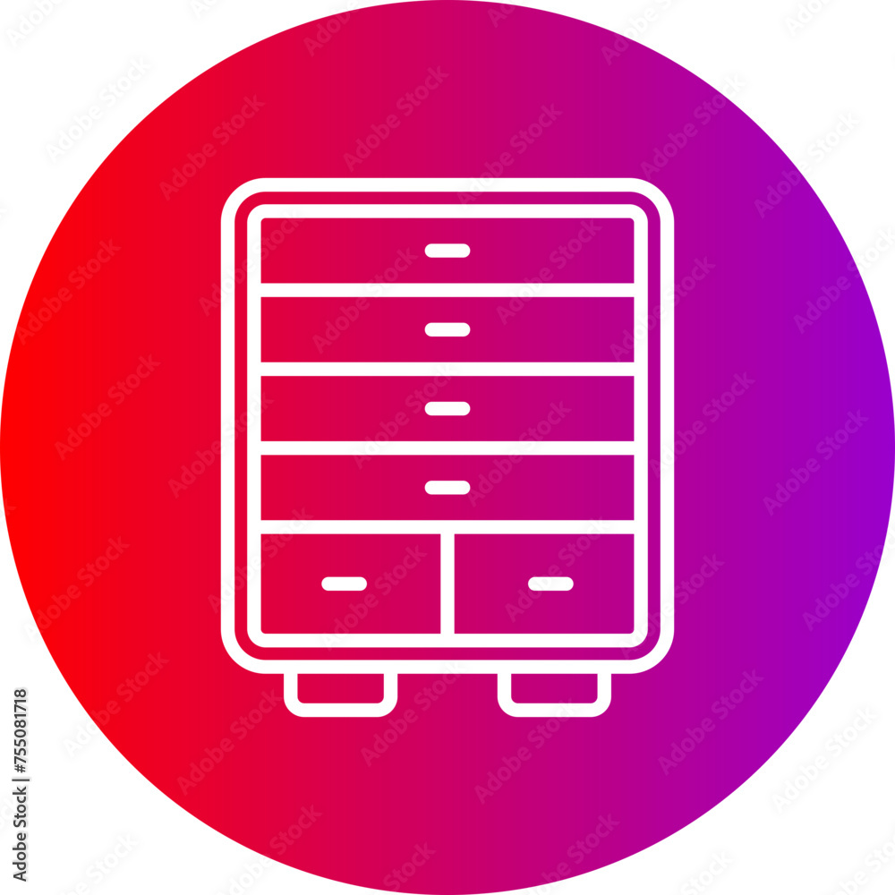 Chest Of Drawers Line Gradient Circle Icon Chest Of Drawers Line Gradient Circle Icon