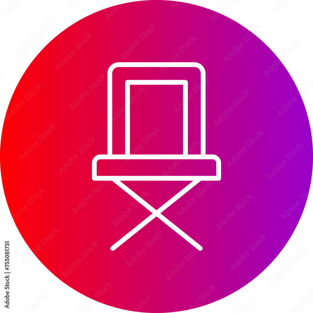 Directors Chair Line Gradient Circle Icon Directors Chair Line Gradient Circle Icon